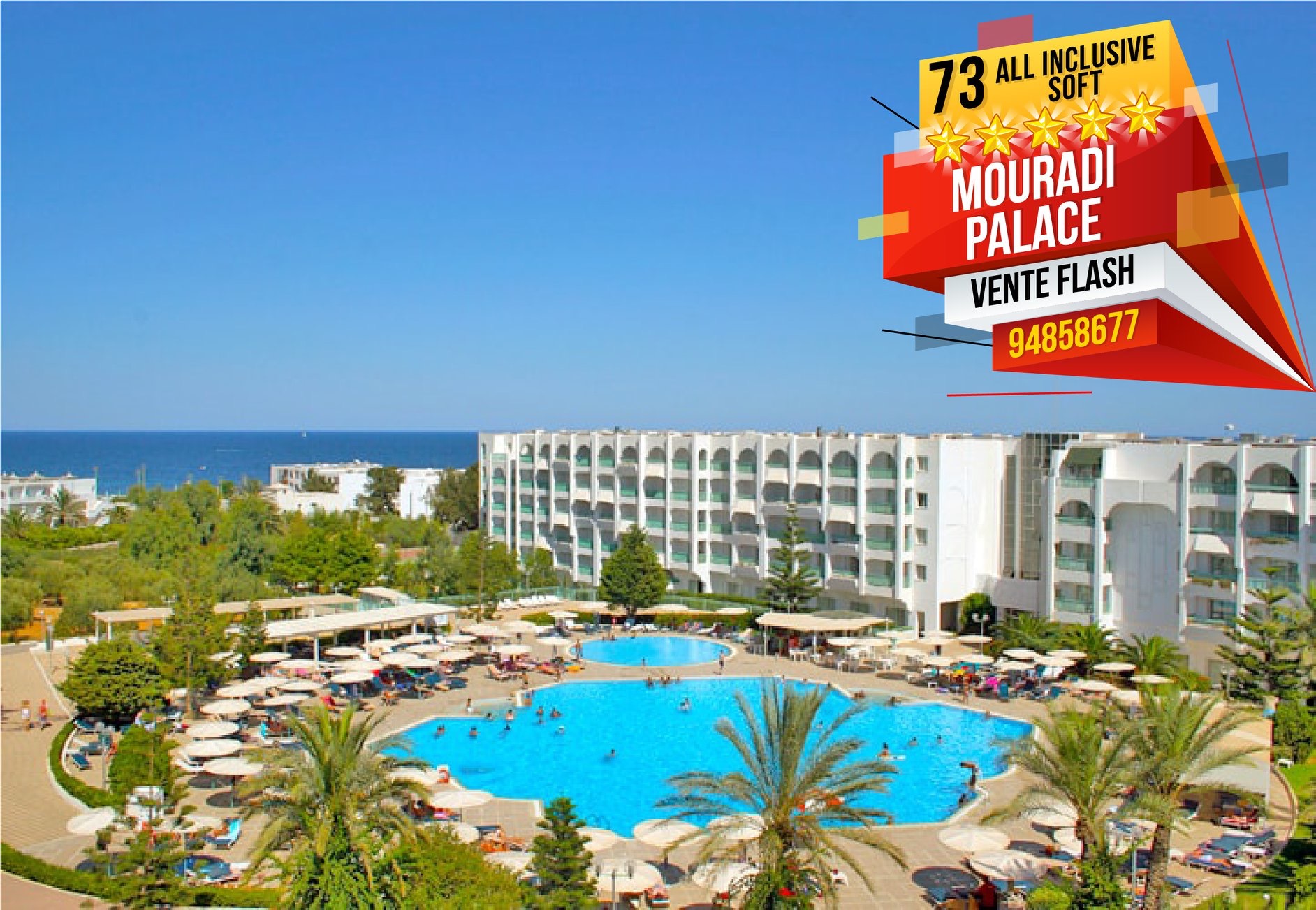 ⏰🎉 VENTE FLASH 🎊📢 🎆 Hôtel Mouradi Palace 5 * ⭐⭐⭐⭐⭐ -Port Kantaoui Sousse-