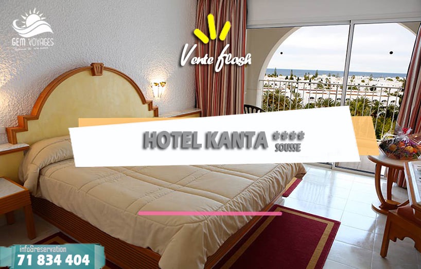 🔖⏰ Promotion Spécial Vacances 💎 🏨HOTEL KANTA PORT EL KANTAOUI Sousse ⭐⭐⭐⭐ 📢 EN TOP VENTE ⛔ 📆 à partir de 42 DT💰en demi pension🚺 Enfant -6 ANS avec 02 adulte gratuit 😮 🍹🍉& autres surprises avec GEM VOYAGES ✅💎